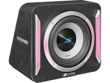 Load image into Gallery viewer, Alpine S2-SB10 PrismaLink® S2-Series sealed subwoofer enclosure with 10" subwoofer and RGBW lighting