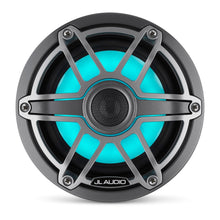 Load image into Gallery viewer, JL AUDIO M6 6.5-inch Marine Coaxial Speakers with Transflective  LED Lighting (75 W, 4 Ohms) - Gunmetal Trim Ring, Titanium Sport Grille
