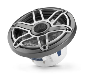 JL AUDIO M6 6.5-inch Marine Coaxial Speakers with Transflective  LED Lighting (75 W, 4 Ohms) - Gunmetal Trim Ring, Titanium Sport Grille
