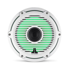 Load image into Gallery viewer, JL AUDIO M6 8.8-inch Marine Coaxial Speakers with Transflective  LED Lighting (125 W, 4 Ohms) - Gloss White Trim Ring, Gloss White Classic Grille
