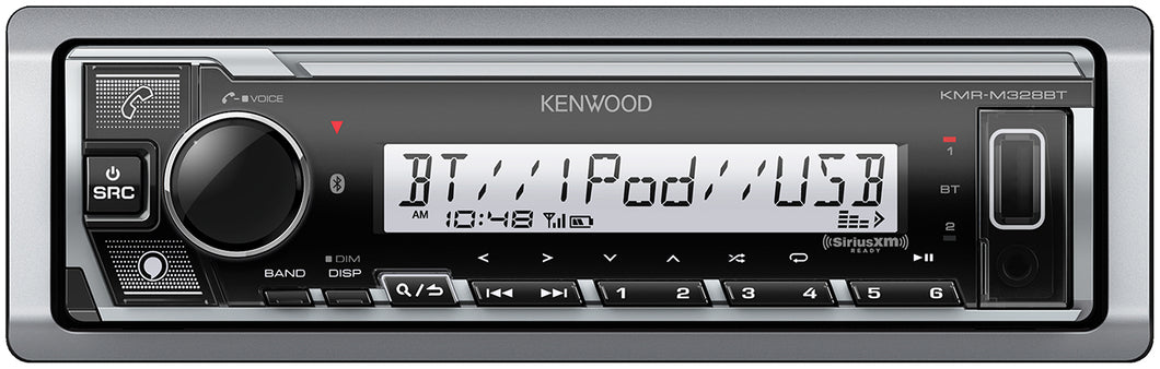 KENWOOD KMR-M328BT ALEXA APP/SHORT CHASSIS/F USB + AUX/BT 4.2/VARI LED/3 4V PRE/REM APP/SIRIUSXM/SPOTIFY