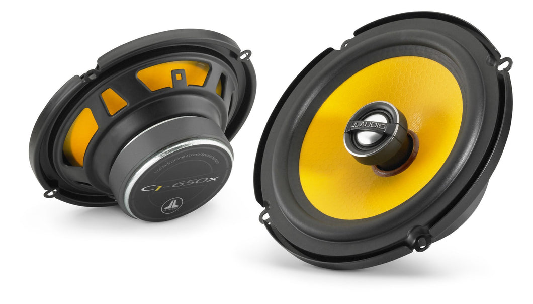JL Audio C1-650X 6.5-inch (165mm) Coaxial Speakers with 0.75-inch (19mm) aluminum dome tweeter, sold in pairs