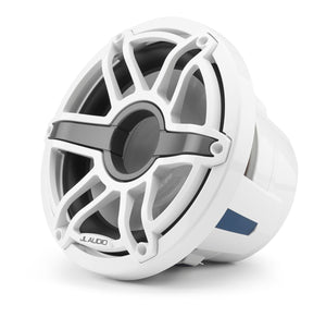 JL AUDIO M6 10-inch Marine Subwoofer Driver for Infinite-Baffle Use (250 W, 4 Ohms) - Gloss White Trim Ring, Gloss White Sport Grille