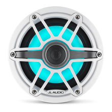 Load image into Gallery viewer, JL AUDIO M6 6.5-inch Marine Coaxial Speakers with Transflective  LED Lighting (75 W, 4 Ohms) - Gloss White Trim Ring, Gloss White Sport Grille
