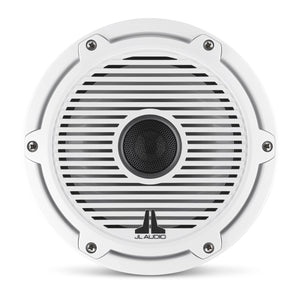 JL AUDIO M6 7.7-inch Marine Coaxial Speakers (100 W, 4 Ohms) - Gloss White Trim Ring, Gloss White Classic Grille