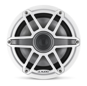 JL AUDIO M6 7.7-inch Marine Coaxial Speakers (100 W, 4 Ohms) - Gloss White Trim Ring, Gloss White Sport Grille