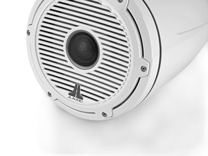 JL AUDIO M6 8.8-inch Marine Enclosed Coaxial Speaker System (125 W, 4 Ohms) - Gloss White Enclosure, Gloss White Trim Ring, Gloss White Classic Grille