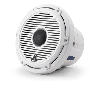 JL AUDIO M6 8.8-inch Marine Coaxial Speakers (125 W, 4 Ohms) - Gloss White Trim Ring, Gloss White Classic Grille