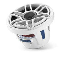 Load image into Gallery viewer, JL AUDIO M6 8.8-inch Marine Coaxial Speakers with Transflective  LED Lighting (125 W, 4 Ohms) - Gloss White Trim Ring, Gloss White Sport Grille
