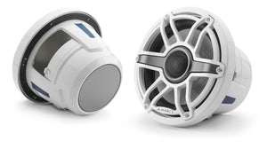 JL AUDIO M6 8.8-inch Marine Coaxial Speakers (125 W, 4 Ohms) - Gloss White Trim Ring, Gloss White Sport Grille