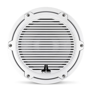 JL AUDIO M6 8-inch Marine Subwoofer Driver for Infinite-Baffle Use (200 W, 4 Ohms) - Gloss White Trim Ring, Gloss White Classic Grille