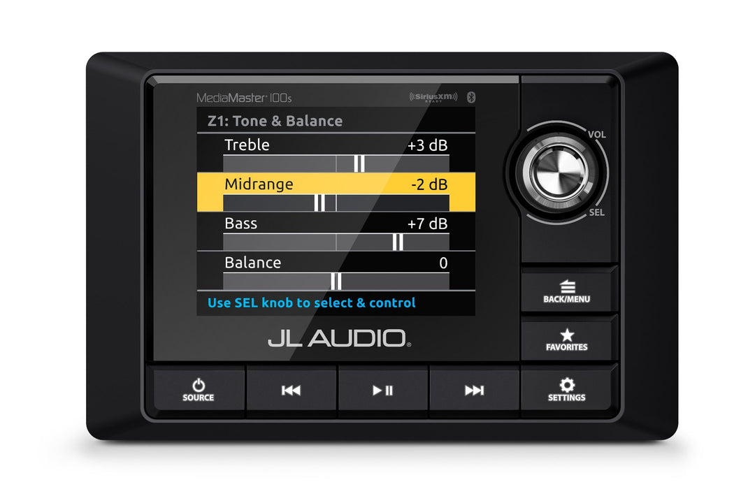 JL Audio Weatherproof Source Unit with Full-Color LCD Display. Black Edition