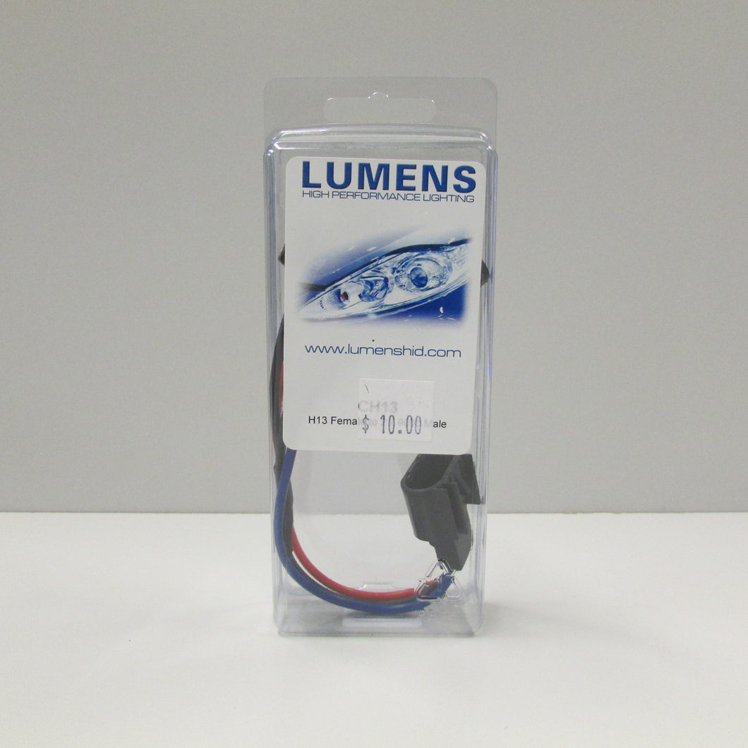 H13 Female Connector to 2 Male 9006 Connector (each) by LUMENS HPL
